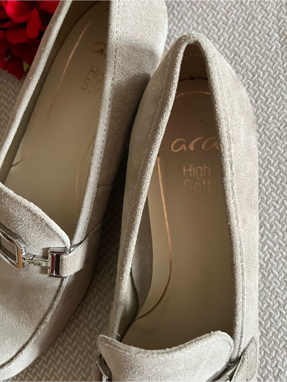 ARA High Soft Women's Kent Suede Beige Loafers US Size 8 - Picture 3 of 11